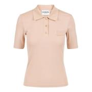 Blush ribbet kortærmet T-shirt med logo