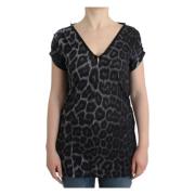 Leopard Modal Top med V-hals