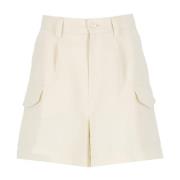 Ivory Linen Bermuda Shorts