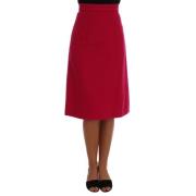 Elegant A-Line Wool Skirt i Pink