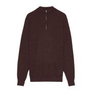 Merino Uld Zip Mock Polo Skjorte