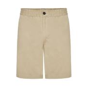 Beige Satin Bermuda Shorts