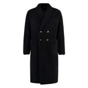 Shearling Lapel Overcoat Leather Lining