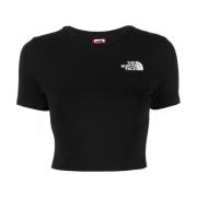 Sort Bomuld Broderet Logo T-shirt