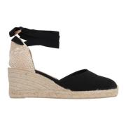 Sort Canvas Espadriller med Ankelsnor