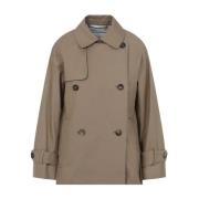 Forår Kamel Kort Trenchcoat