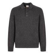 Ribbet Uld Polo Pullover