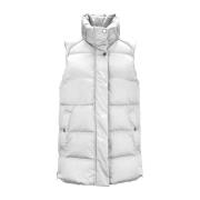 Kvinders knaplukket ærmeløs puffer vest