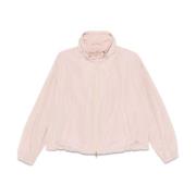 Rose Pink Zip Coat med elastiske manchetter