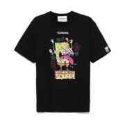 Sort Crew Neck Broderede T-shirts