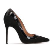 Elegant Sort Læder Ruskind Pumps