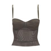 Gennemsigtig Mesh Polstret Bh Top