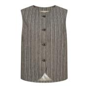 Stribet Vest Blazer Havskildpadde