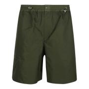 Grøn Bermuda Shorts med Elastisk Talje