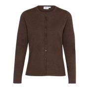 Mørk Eg Melange Strik Cardigan