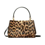 Leopard Print Mini Håndtaske