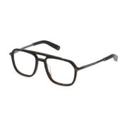 Brune Acetatrammer med Metal Accents