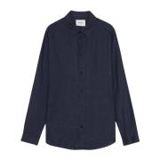 Premium Linned Navy Blue Skjorte