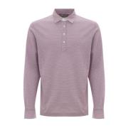 Langærmet lyserød poloshirt