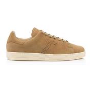 Beige Sneakers Luksus Perforeret T Logo