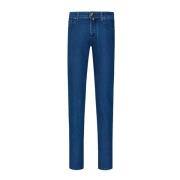 Blå Slim Fit Bomuld Jeans