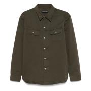 Bomuldsknap Front Overshirt