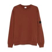 Brun Crewneck Sweatshirt med Linse Lomme