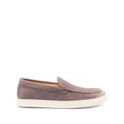 Taupe Suede Flade Loafers