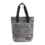 Sort Shopper Tote Taske med Patchet Logo