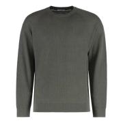 Ribbet crew-neck linned-bomuld sweater