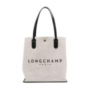 Hvid Beige Tote Taske med Logo