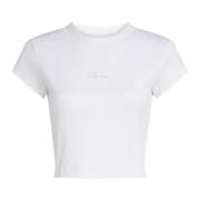 Hvid Rund Hals T-Shirt