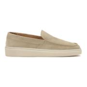 Beige ruskind slip-on sneakers til mænd