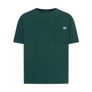 Grøn polyester T-shirt med lomme