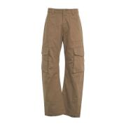 Beige Wide Leg Cargo Bukser