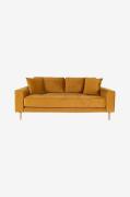 Sofa 2 1/2-pers. Lido. Velour med ben i naturfarve