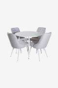 Venture Home - Spisegruppe Plaza med 4 spisebordsstole Velvet Deluxe -...