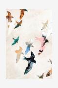 Malerifabrikken - Poster Abstract Birds 2 - Beige - Posters - - Homero...