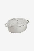 Staub - Gryde La Cocotte oval 37 cm, 8 l - Grå - Gryder & kasseroller ...