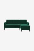 Dorel Home - 3-personers sovesofa med chaiselong Celine - Grøn - Soves...