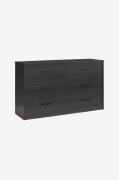Dorel Home - Kommode med 3+3 skuffer BrEz - Sort - Kommoder - - Homero...