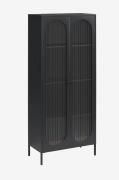 Dorel Home - Højt skab med 2 glasdøre i metal Luna - Sort - Kommoder -...