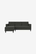 Dorel Home - 3-personers sovesofa med chaiselong Hartford - Grå - Sove...