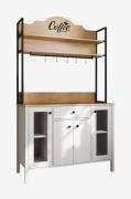 Hanah Home - Kaffe barskab Melvin - Hvid - Hylder - - Homeroom