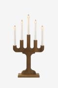 Konstsmide - Lysestage træ 5L - Brun - Adventslysestager - - Homeroom
