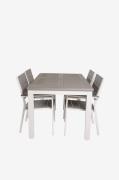 Venture Home - Spisegruppe Athena inkl. 4 stabelbare Louis stole - Grå...