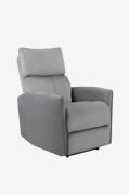 Loft24 - Pineto hvilestol med elektrisk funktion i fløjl - Grå - Lænes...