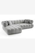 Hanah Home - Hjørnesofa Petra Left - Grå - Sofaer med chaiselong - - H...