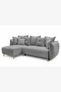 Hanah Home - Hjørnesofa Puffy Left - Grå - Sofaer med chaiselong - - H...