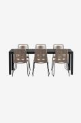 Venture Home - Mirko-spisebord med Lindos-stol - Brun - Spisegrupper -...